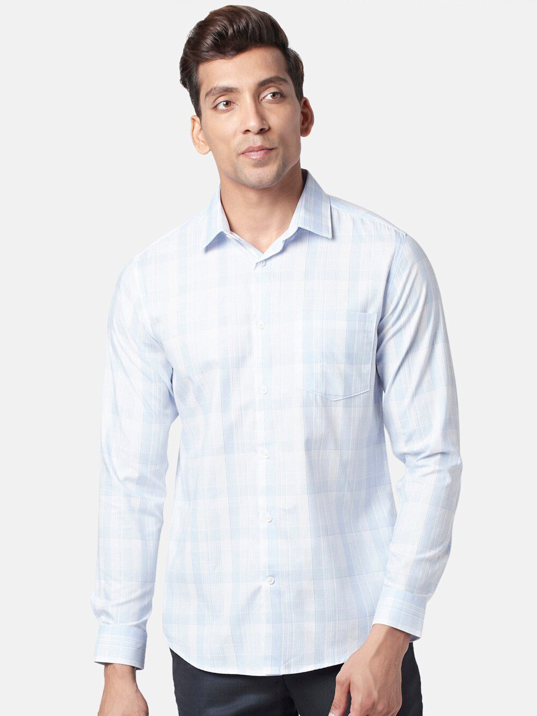 BYFORD by Pantaloons Men Slim Fit Grid Tattersall Checks Checked Cotton Casual Shirt