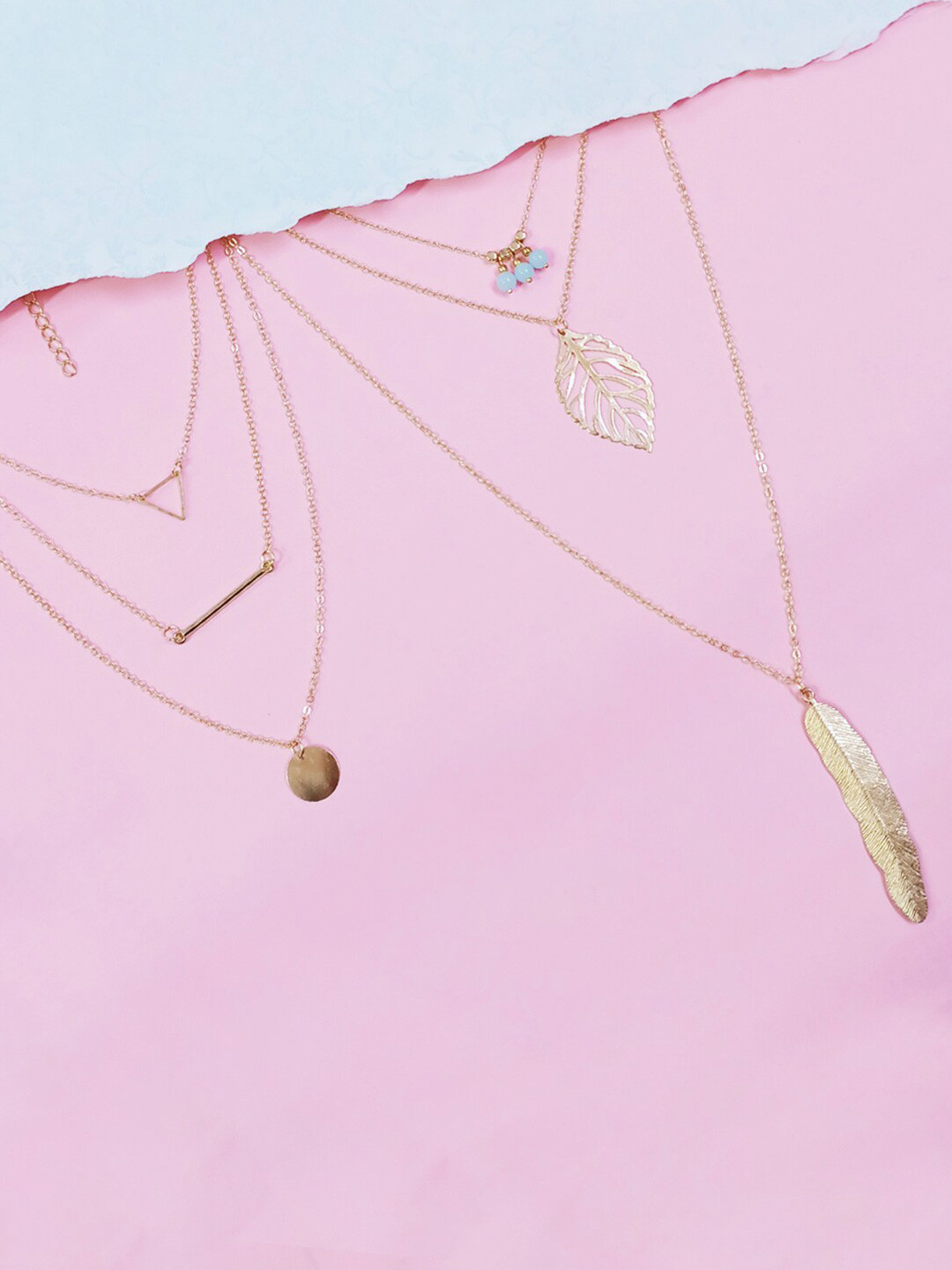 OOMPH Set of 2 Gold-Plated Layered Necklaces