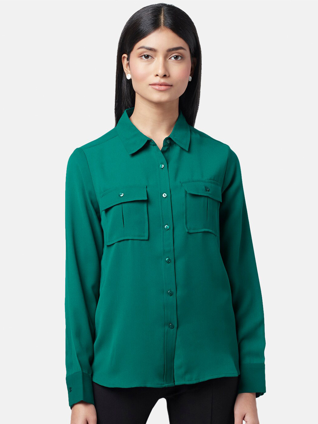 Annabelle by Pantaloons Women Spread Collar Casual Shirt