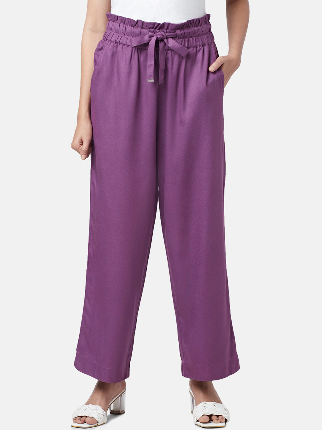Honey by Pantaloons Women Straight Fit High-Rise Trousers