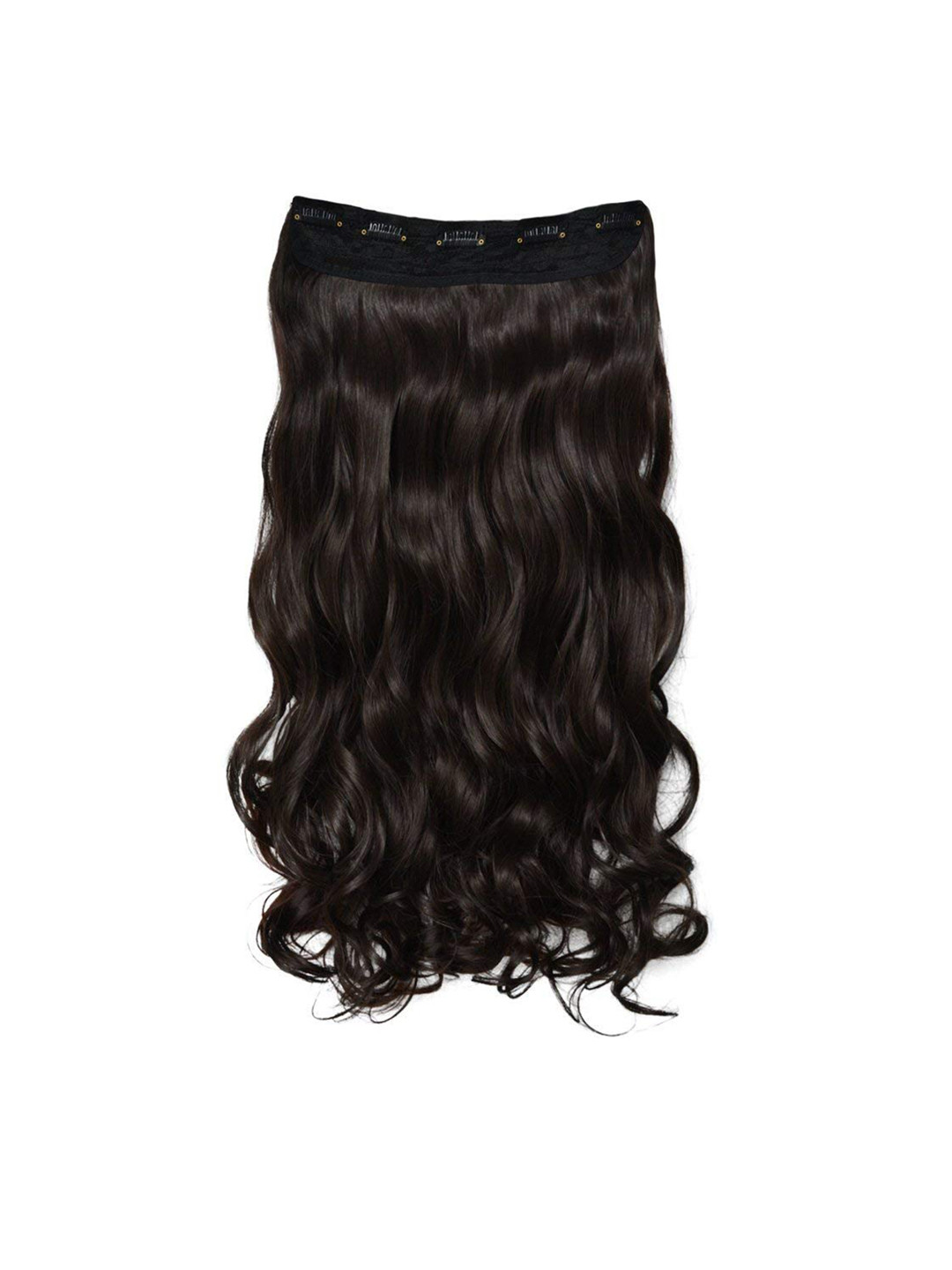 CHRONEX 5Clips Synthetic 3/4 Wavy Hair Extension - Natural Brown