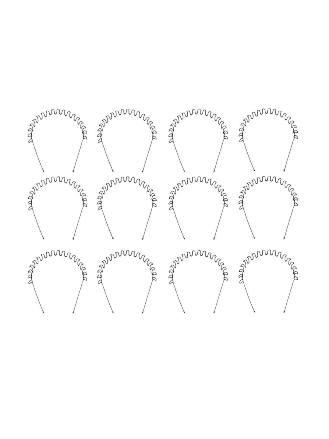 CHRONEX Women Pack Of 12 Metal Zig Zag Hairband