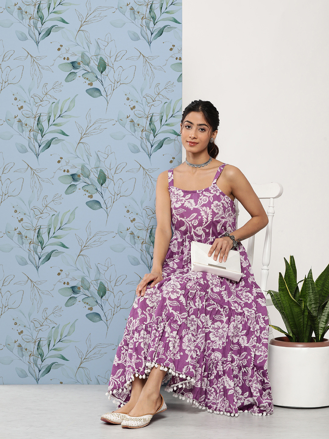 Divena Floral A-Line Midi Dress