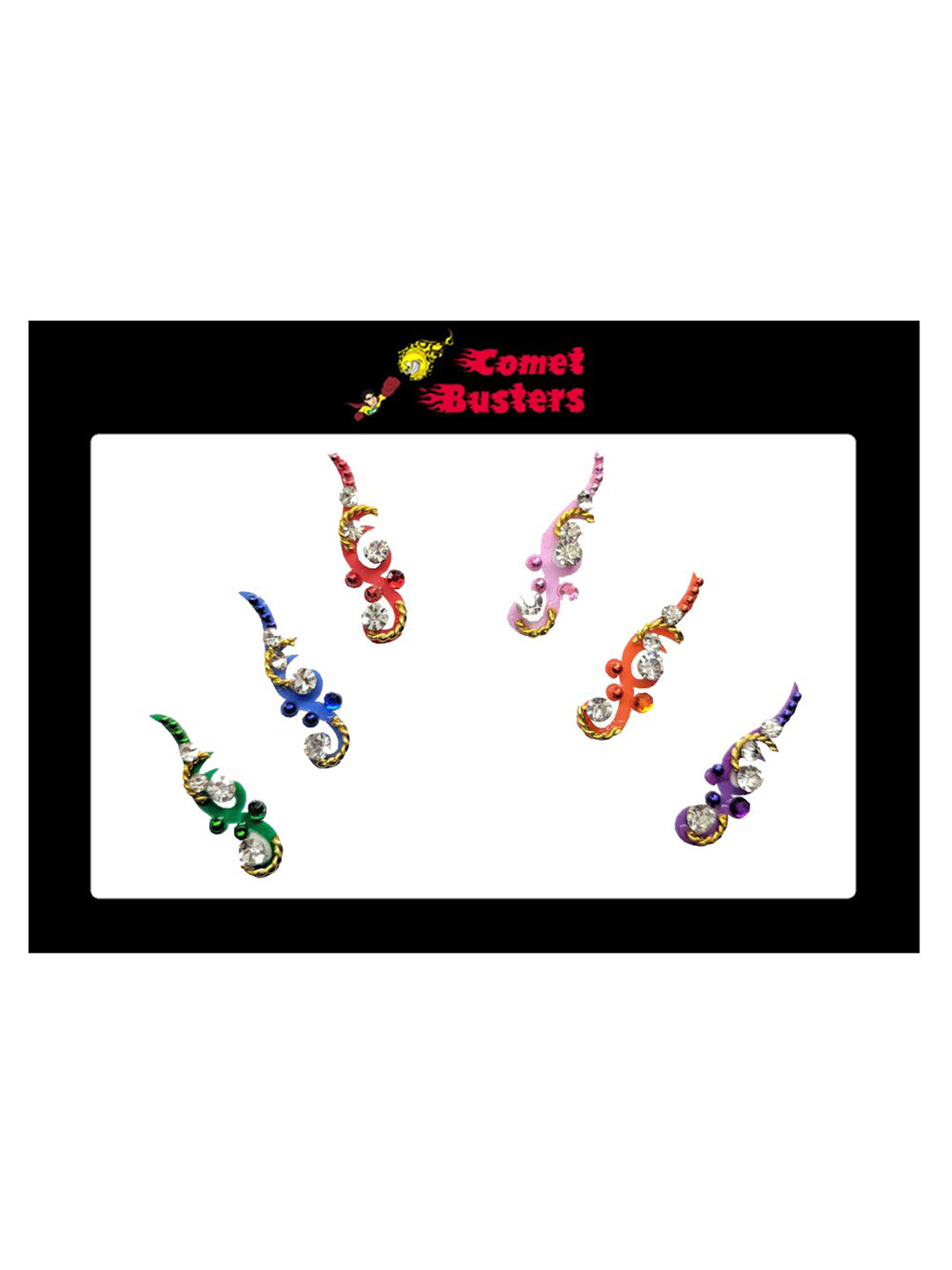 Comet Busters Set of 7 Multi-Coloured Handcrafted Designer Bindis