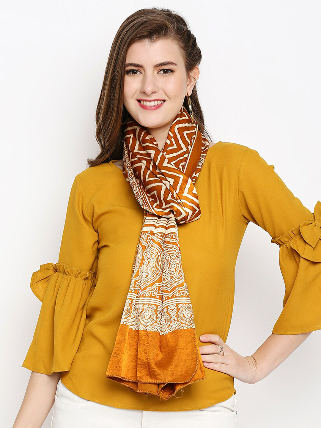 Dupatta Bazaar Women Block Printed Silk Stole