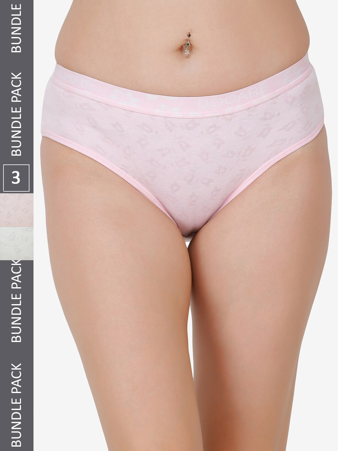 Docare Women Pack of 3 Printed Cotton Hipster Briefs DC-Brasso-PO6