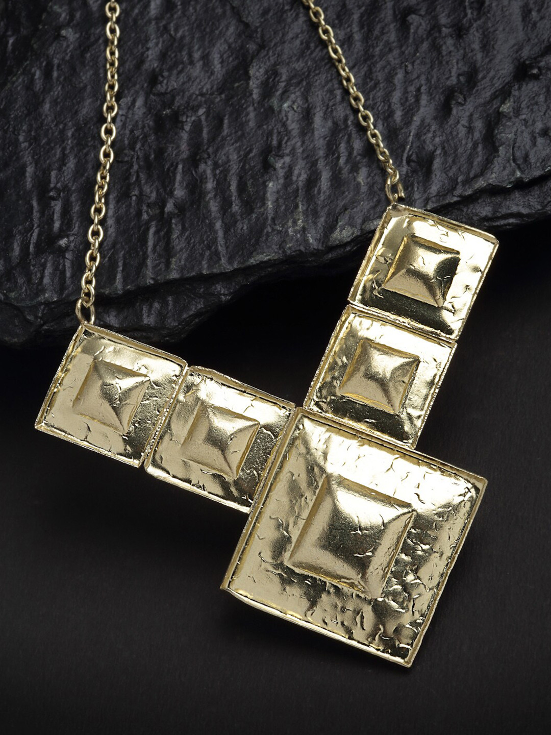 VOGUE PANASH Gold-Toned Square Shaped Necklace