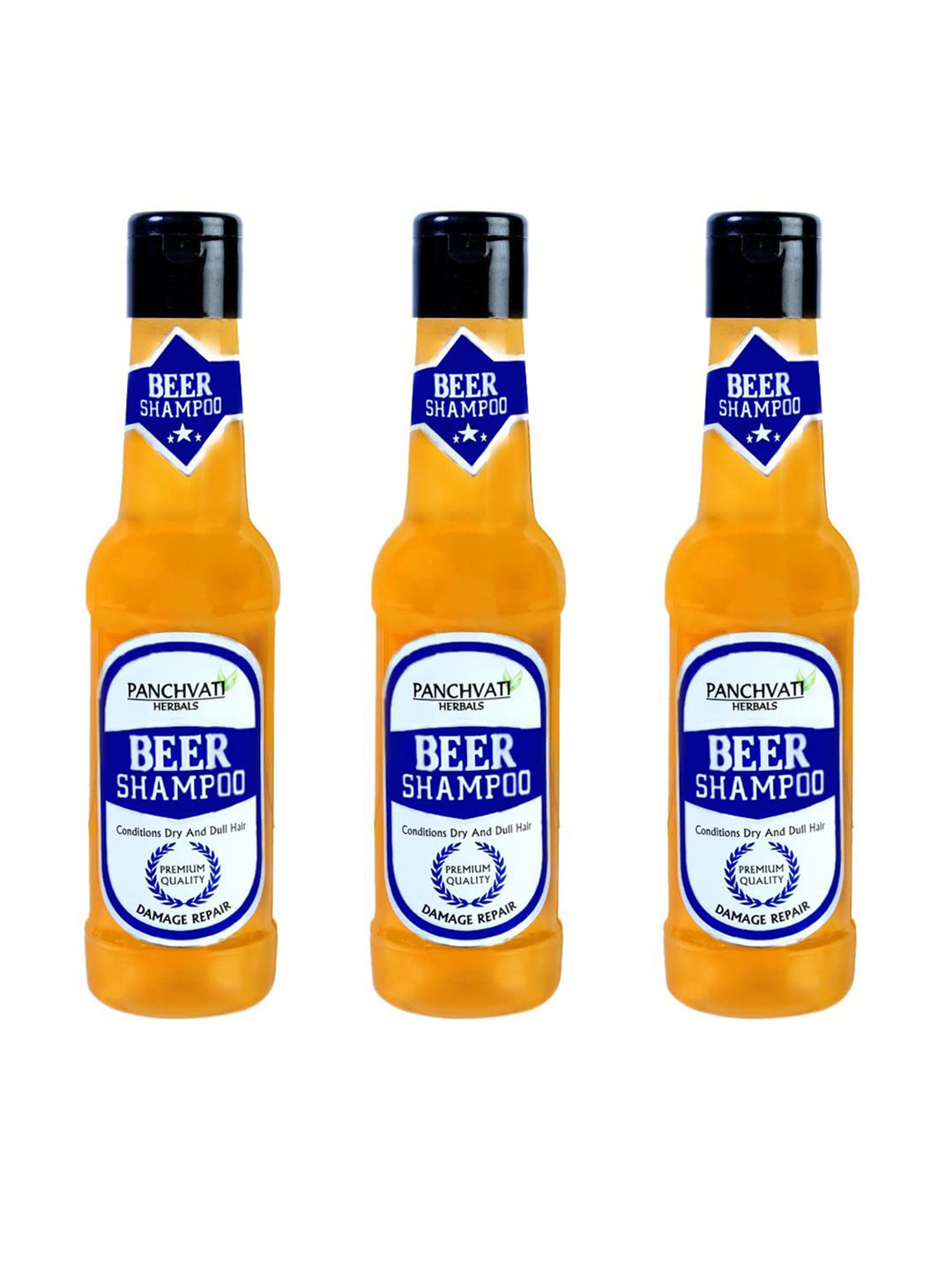 PANCHVATI HERBALS Pack Of 3 Beer Shampoo - 180ml Each