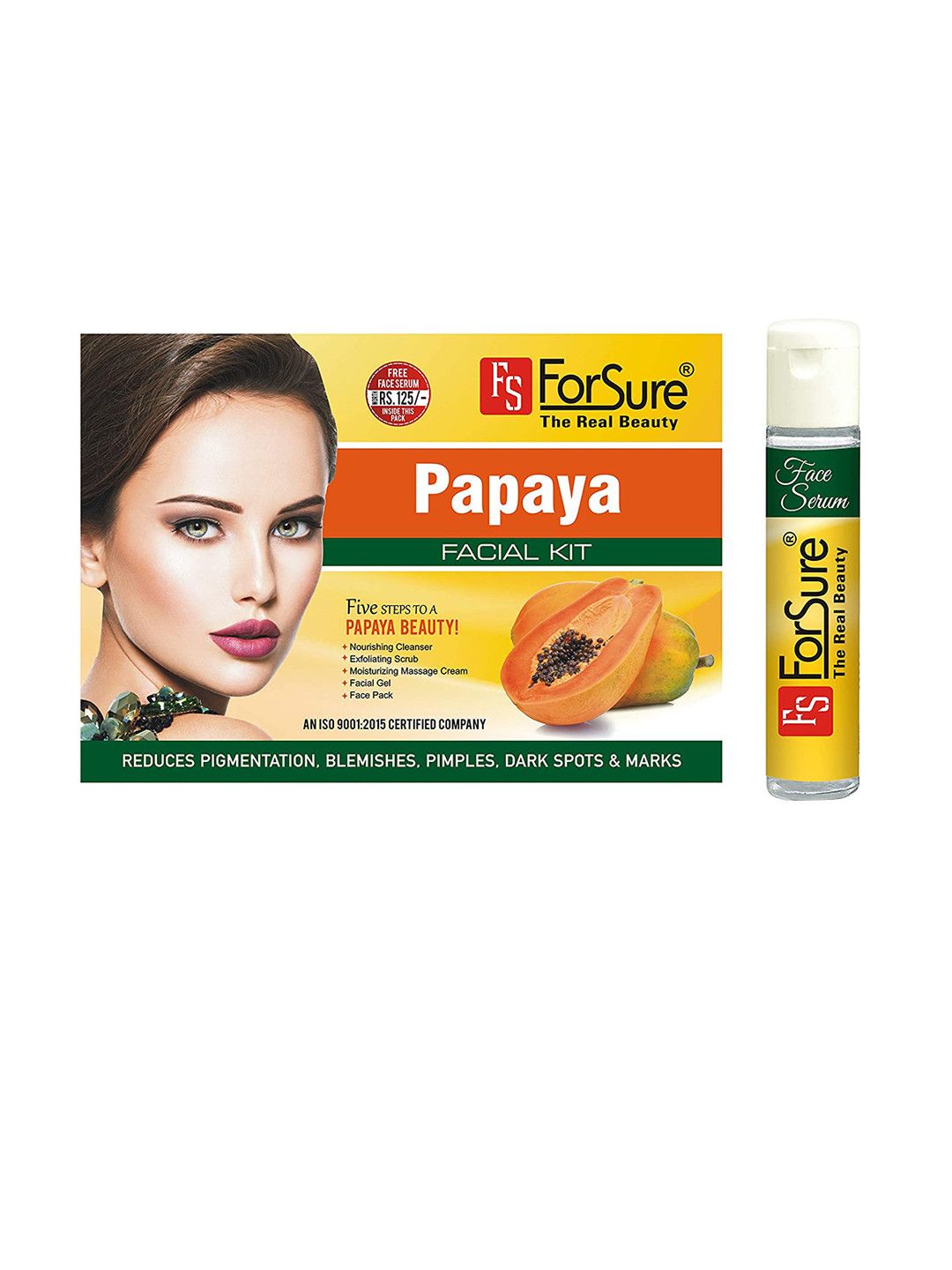 ForSure Papaya 5-Step Facial Kit for Pigmentation with Free Face Serum