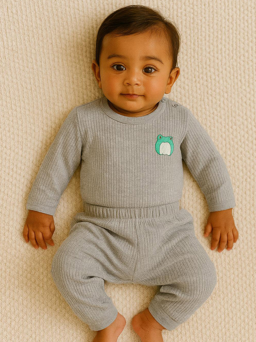 MeeMee Infant Printed Ribbed Cotton Thermal Set