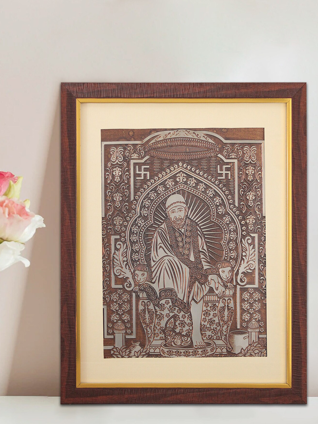 SHREE KALA HOME DECOR Foil Embossed Paper Wall Rectangle Paintings Wall Art - 17 x 15 In