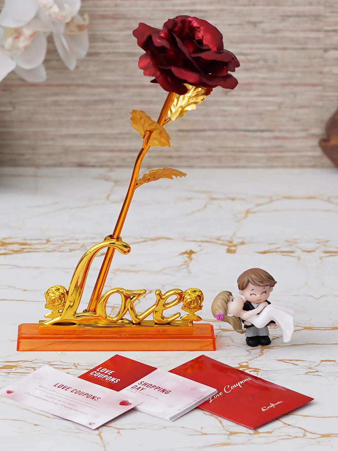 eCraftIndia Red & White 12 Pcs Valentines Day Gift Set