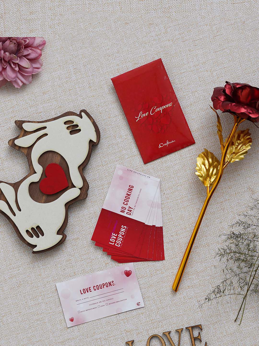 eCraftIndia Red & Green 3 Pieces Valentine Gift Set