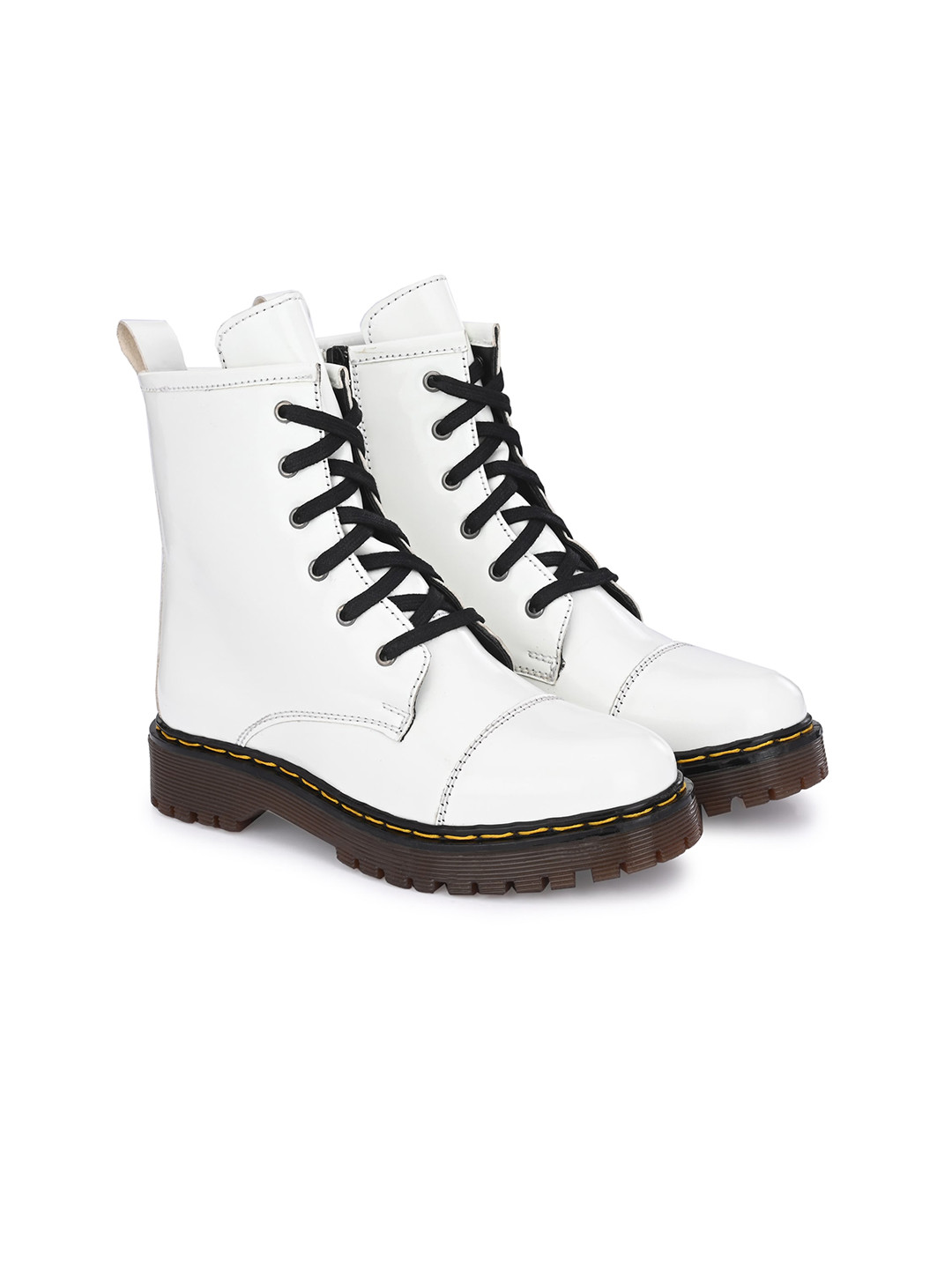 Delize Women Contrast Lace Mid-Top Regular Boots