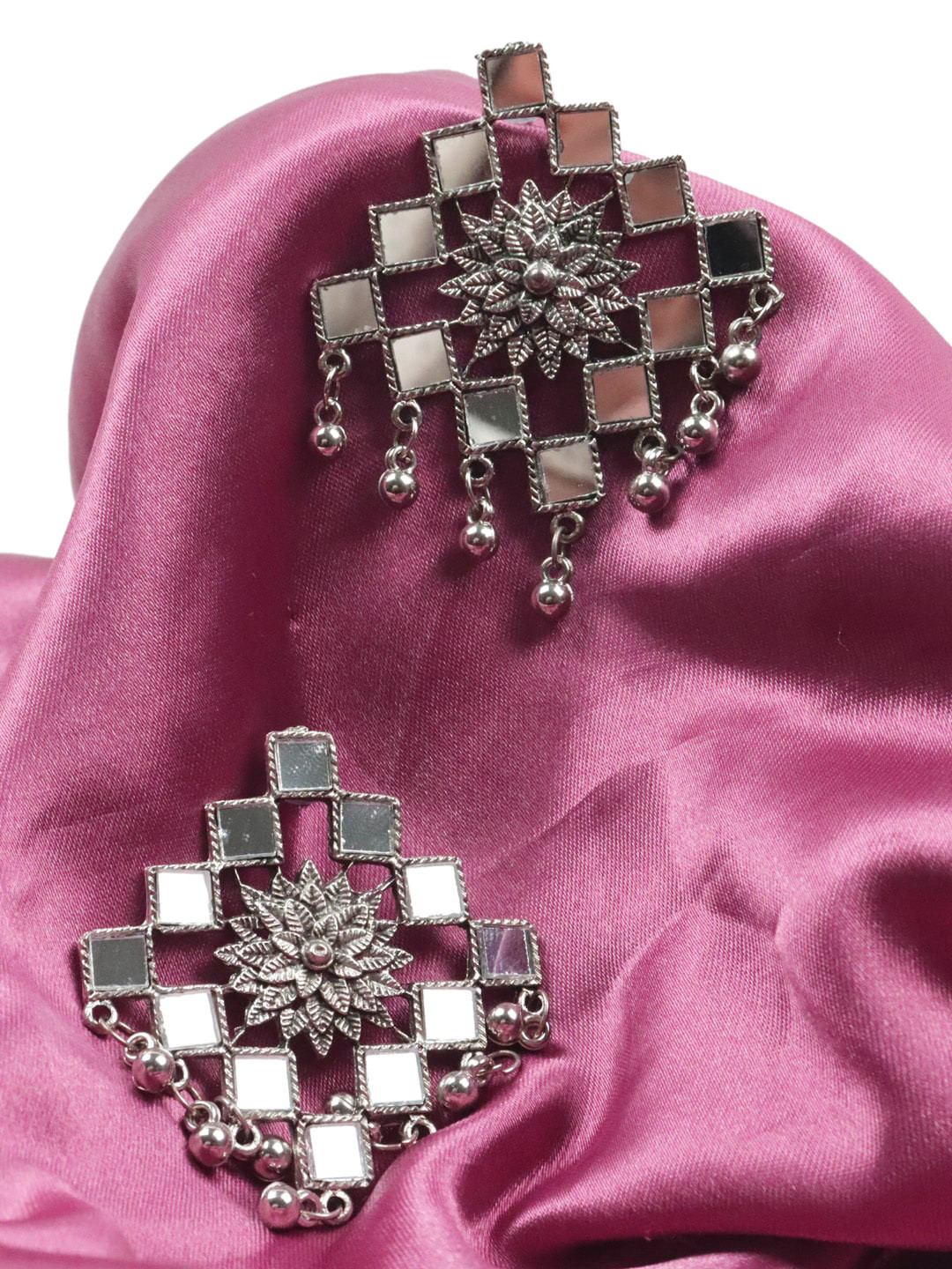 VAGHBHATT Triangular Shaped Floral Earrings