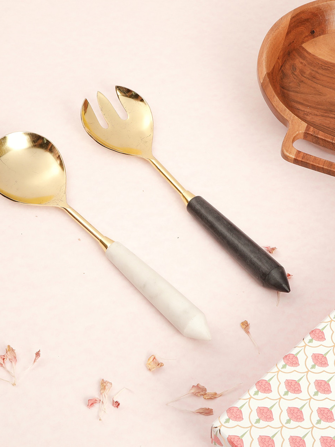 Fabindia Dhaani 2-Pcs Stainless Steel Serving Spoon and Fork