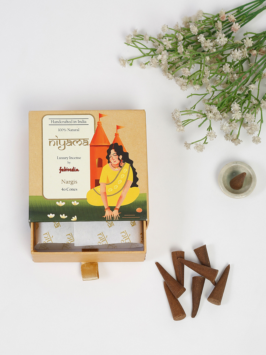 Fabindia Niyama Brown Nargis Fragrance Incense Cones
