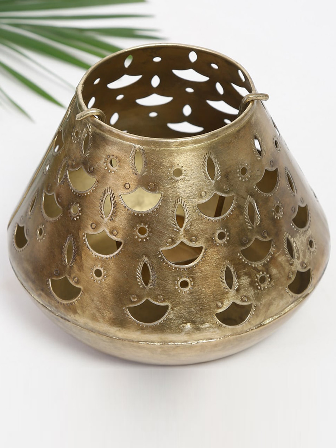 Fabindia Ujjwal Brown Antiquebrass Metal Cutwork Deepak