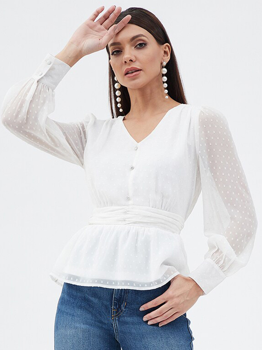 Harpa Self Design Cinched Waist Top
