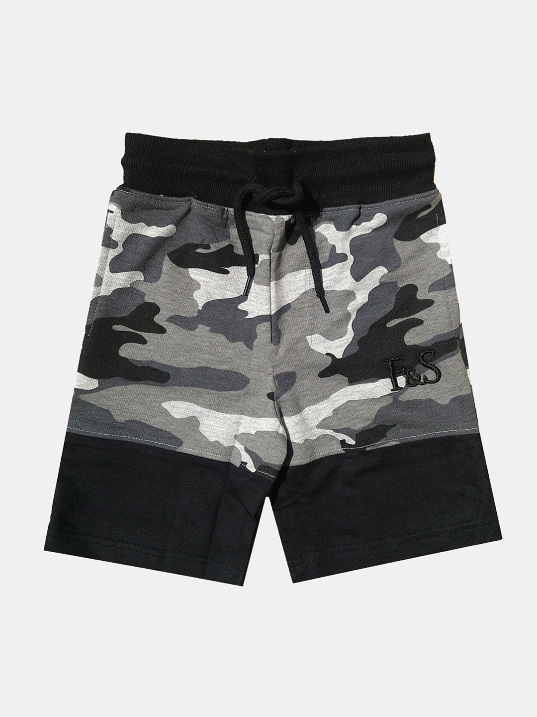 F&S Boys Pure Cotton Camouflage Printed Shorts