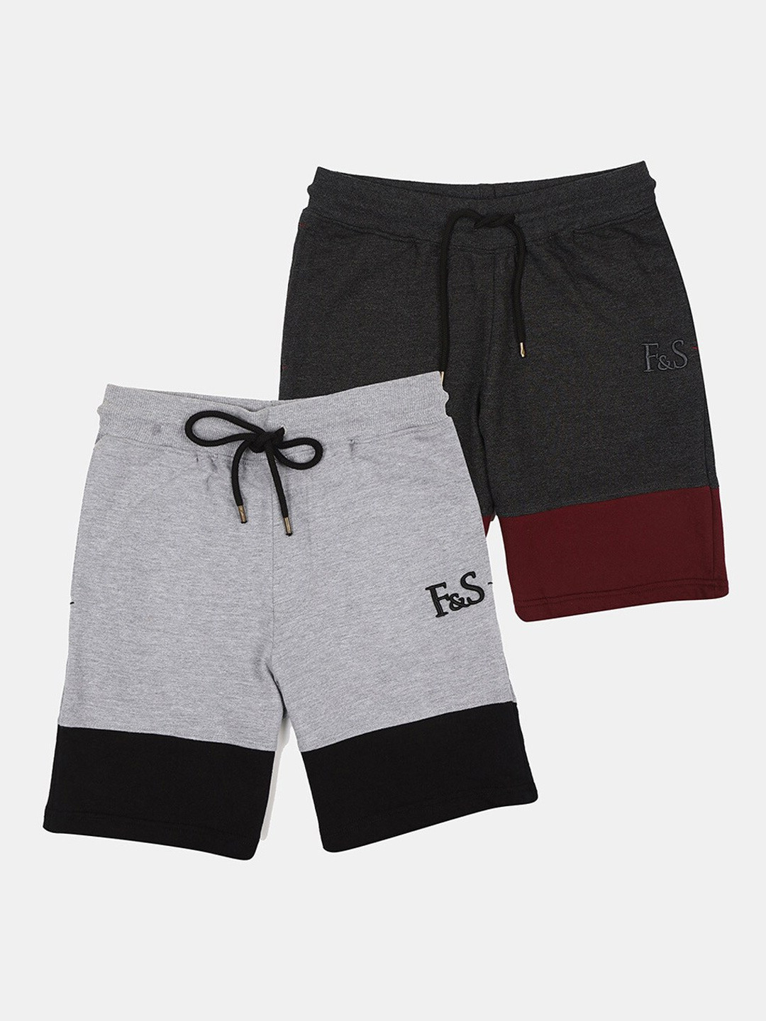 F&S Boys Pack Of 2 Colourblocked Shorts