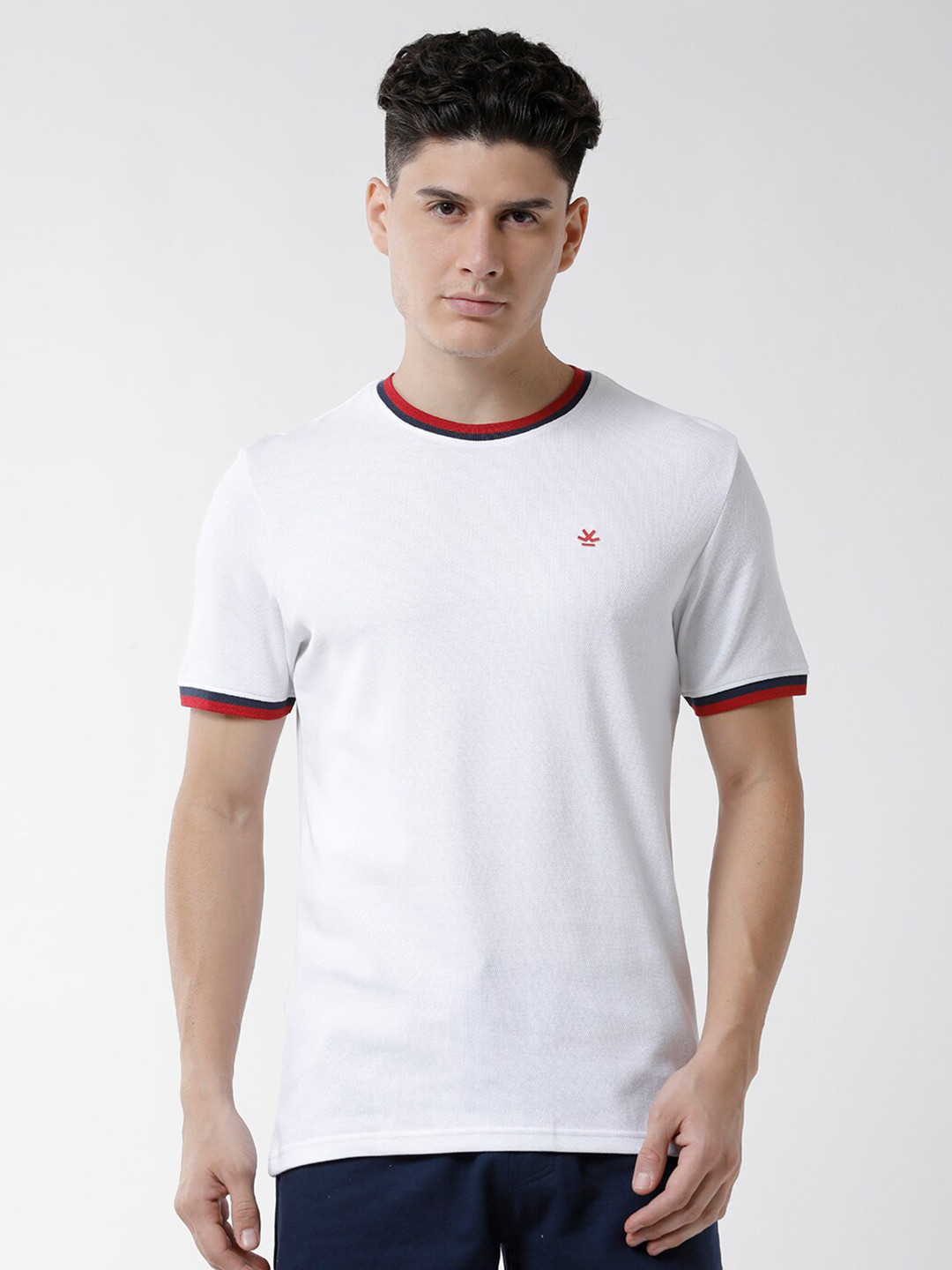 WROGN Men Round Neck Short Sleeve Slim Fit Cotton T-shirt