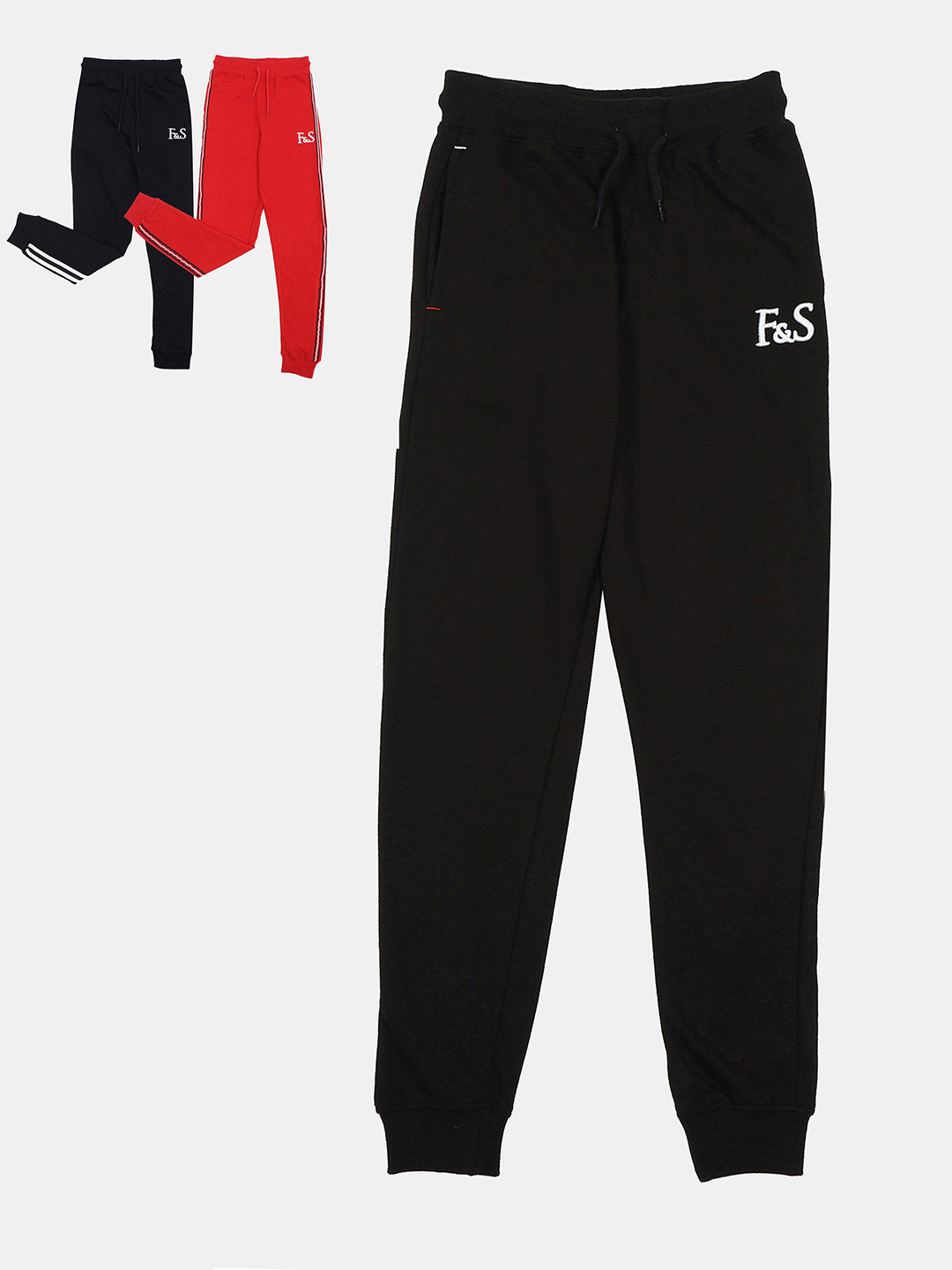 F&S Boys Pack Of 2 Mid-Rise Regular Fit Joggers