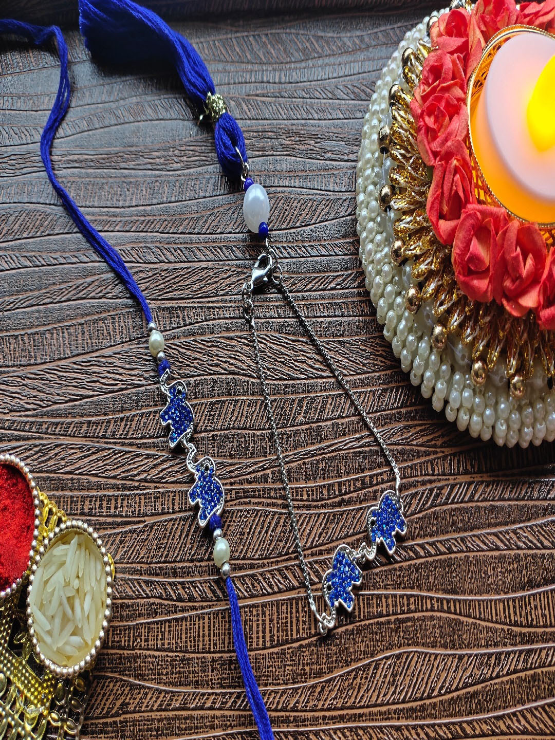 Mahi Set Of 2 Dual Elephant Shaped Bhaiya Bhabhi Rakhi