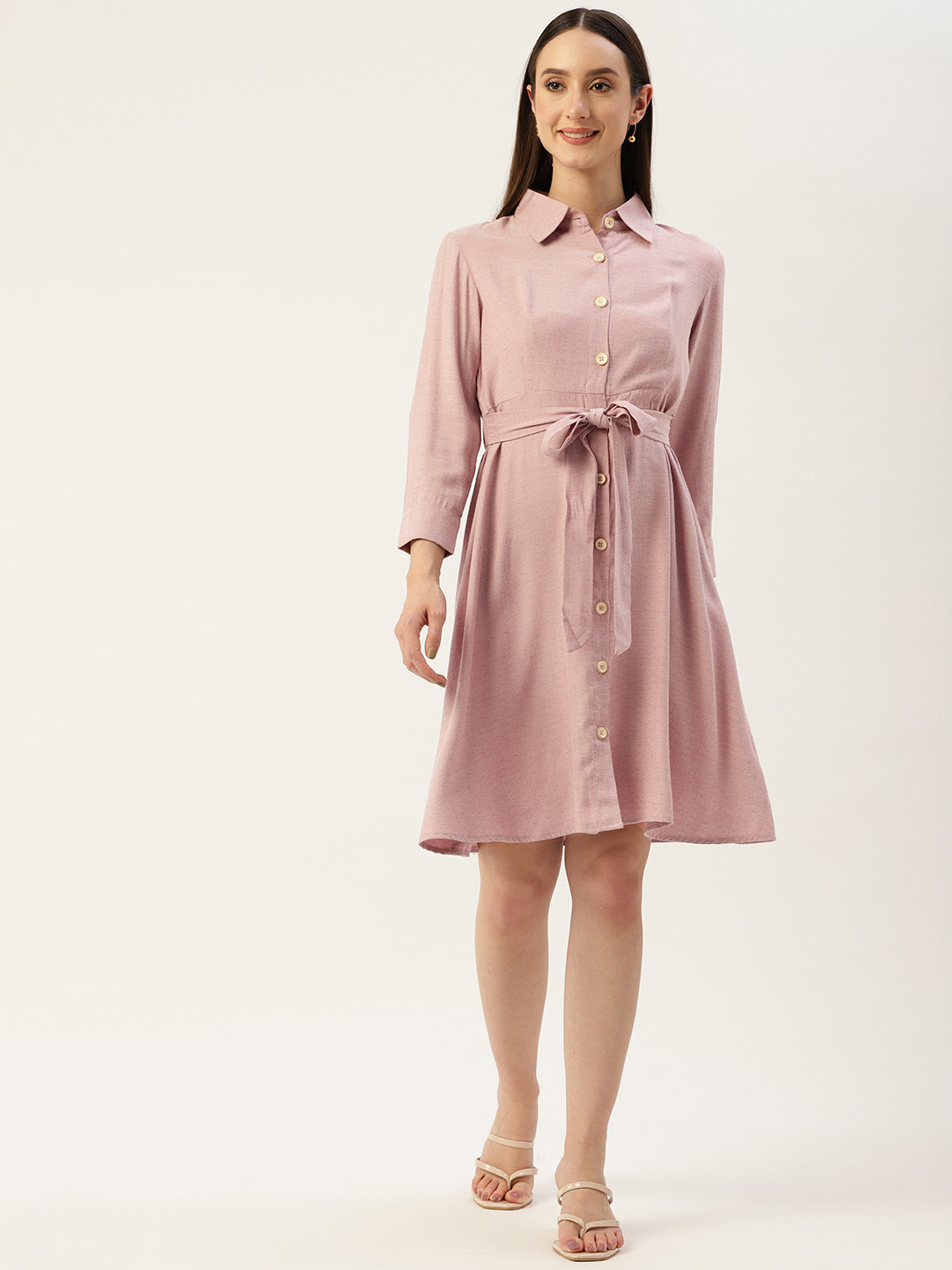 Madame Belted Shirt Dress