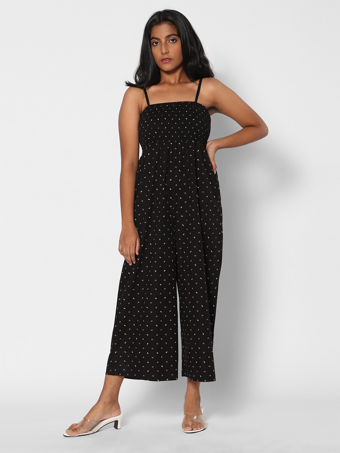 TeenTrums Girls Cotton Printed Basic Jumpsuit