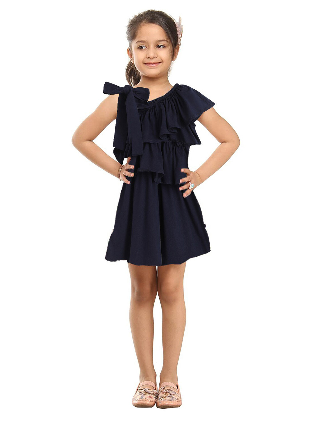 Kids On Board Asymmetric Neck Cotton Dress