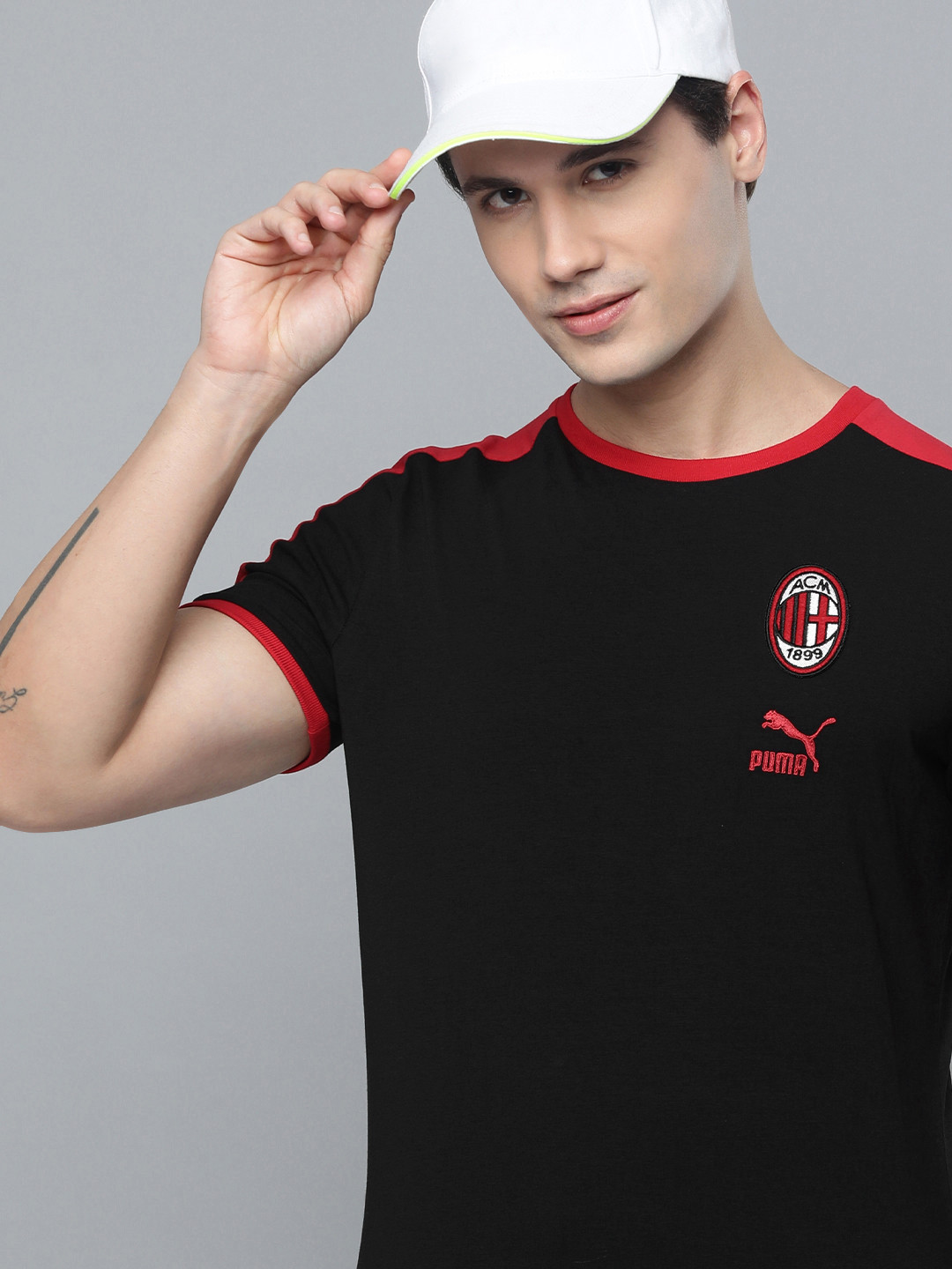 Puma Brand Logo A.C Milan Football Heritage T7 T-shirt