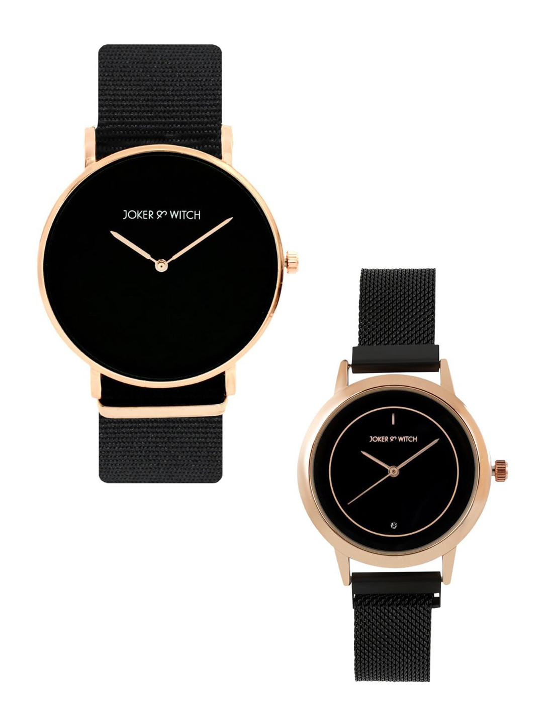 JOKER & WITCH Pancake & Syrup Stainless Steel Couple Watch Gift Set- JWCW297