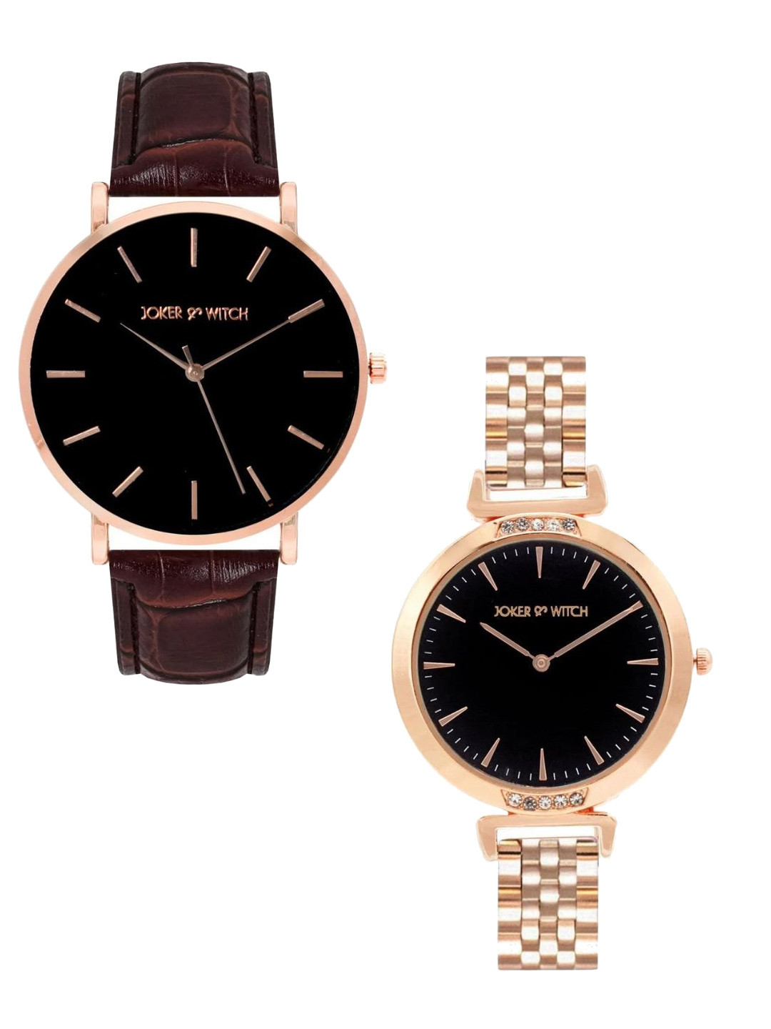 JOKER & WITCH Set of 2 Mick & Justine Analogue Couple Watch Gift Set JWCW383