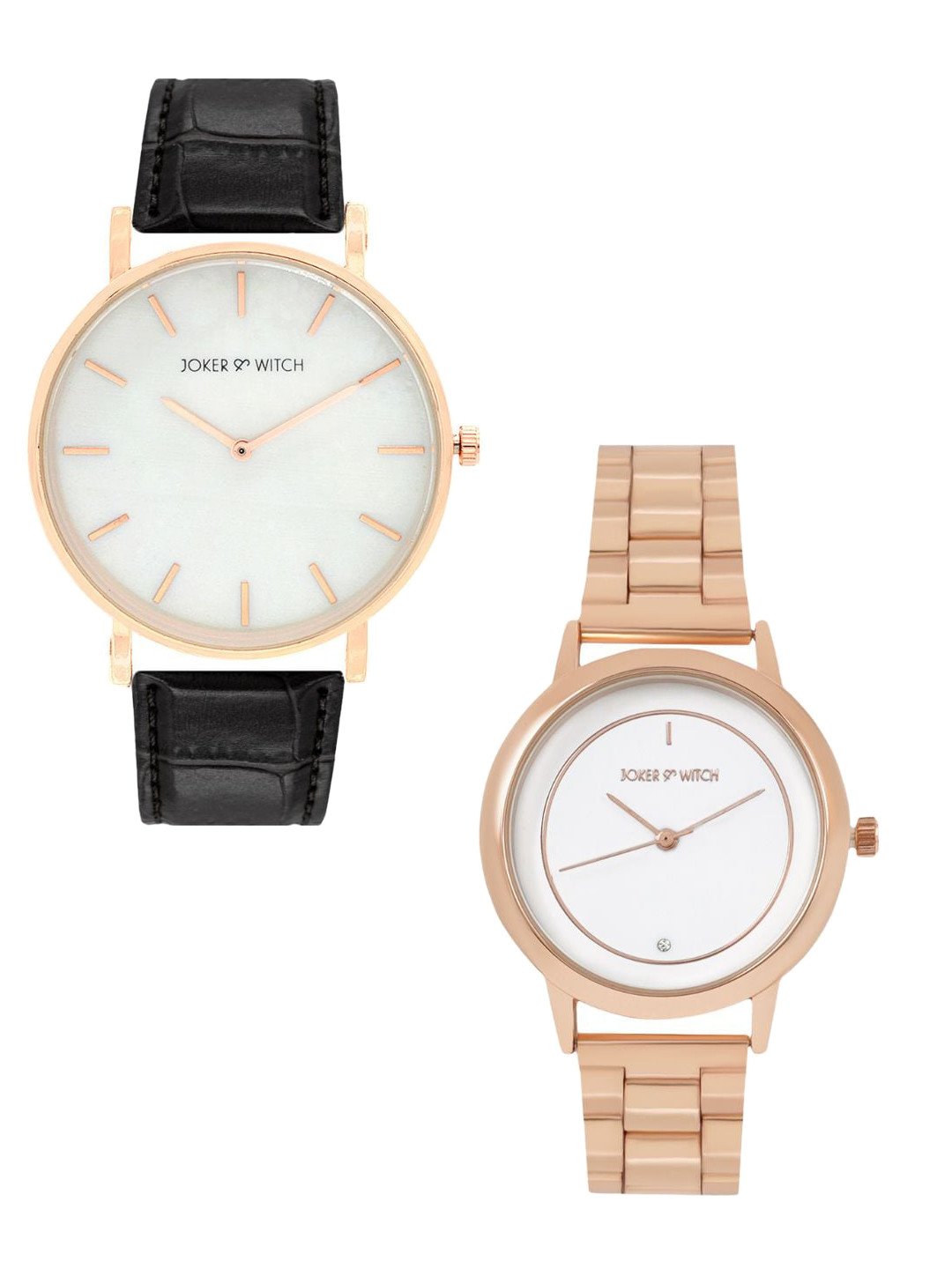 JOKER & WITCH Dynamic Duo Stainless Steel Couple Watch Gift Set -JWCW269