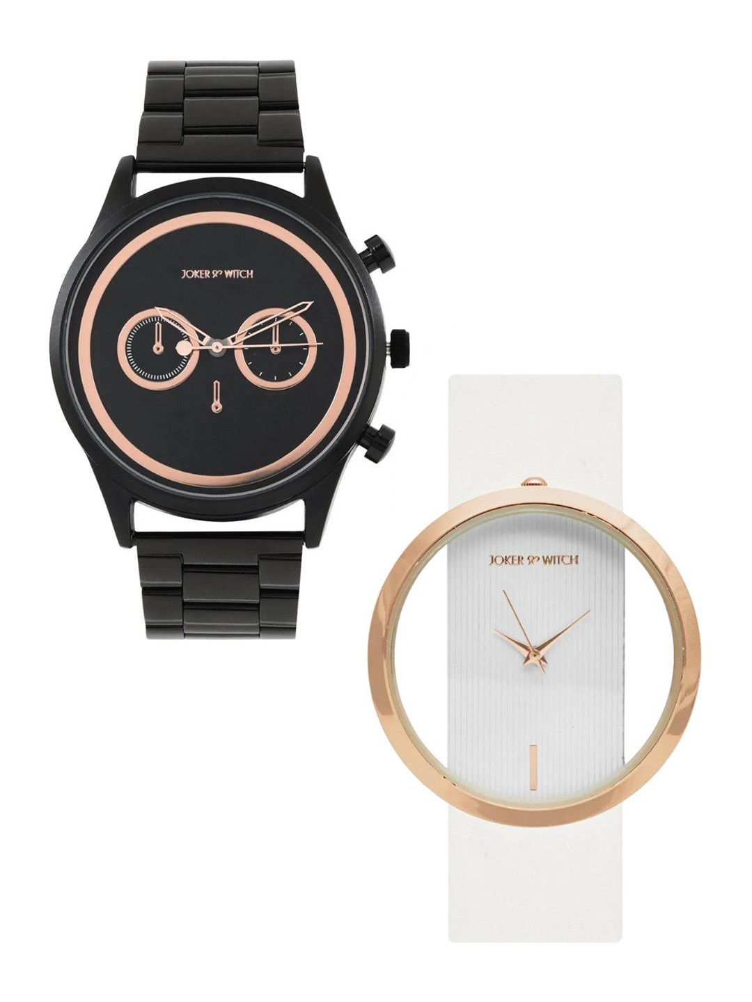 JOKER & WITCH Devi & Paxston Analogue Couple Watch Gift Set JWCW386