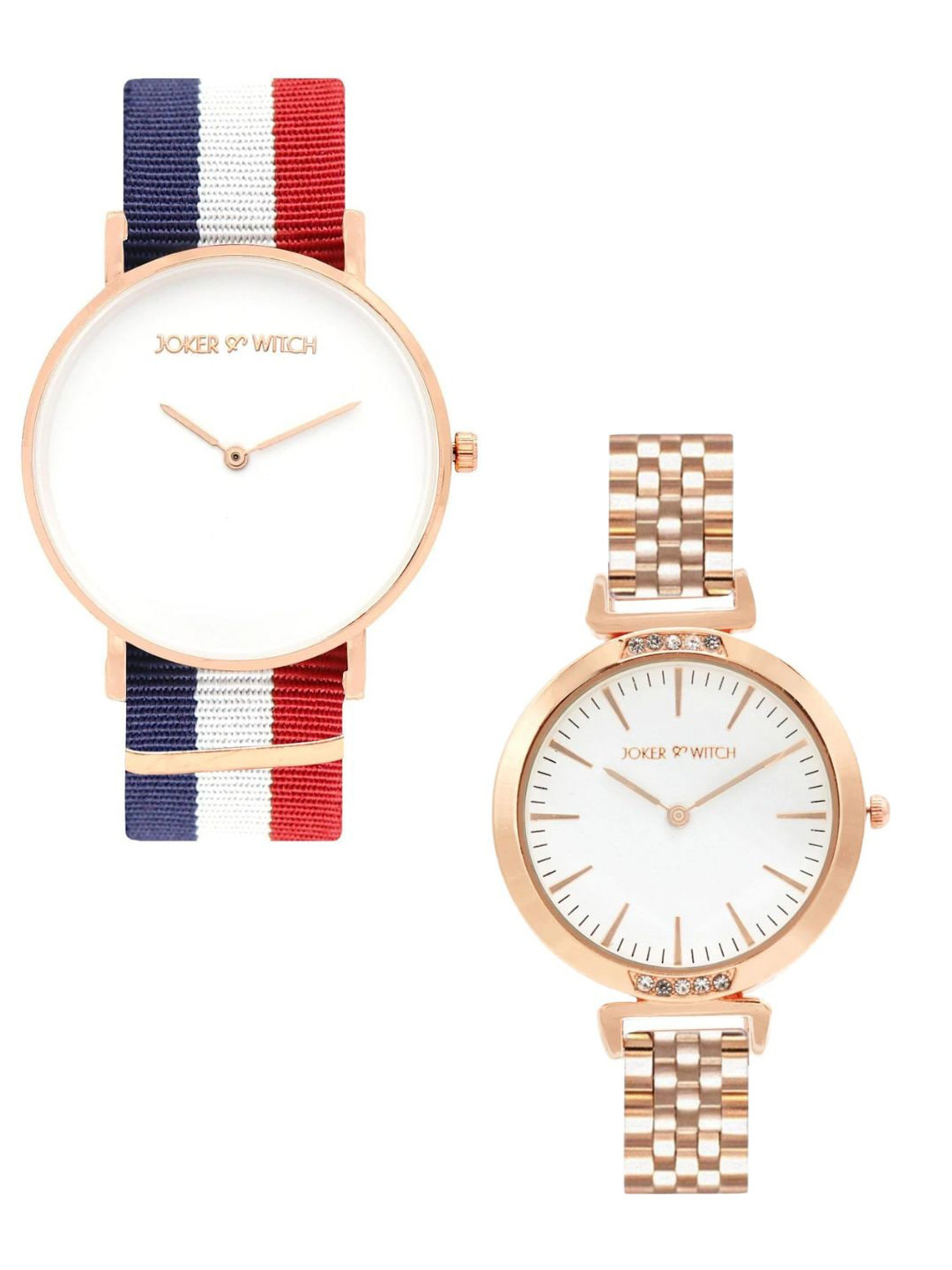 JOKER & WITCH Carola & Perez Analogue Couple Watch Gift Set JWCW379