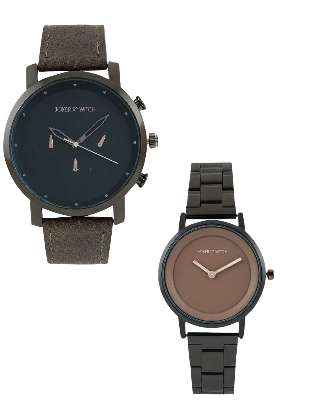 JOKER & WITCH Anthony & Kate Stainless Steel Couple Watch Gift Set- JWCW374