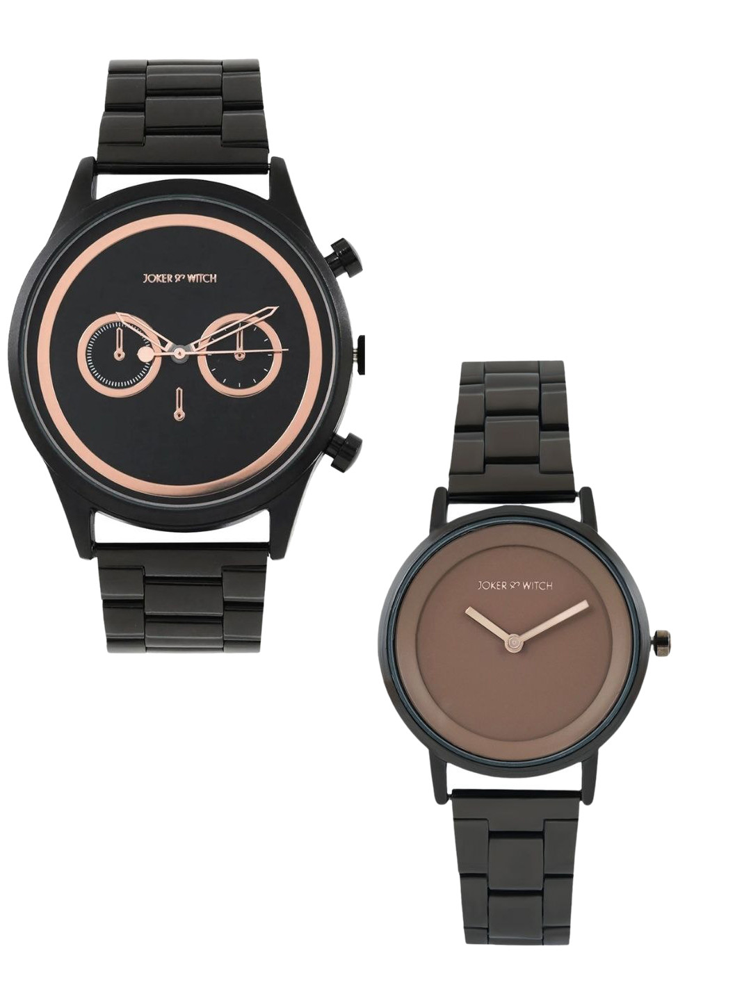 JOKER & WITCH Alexis & Ted Black Couple Watch Gift Set