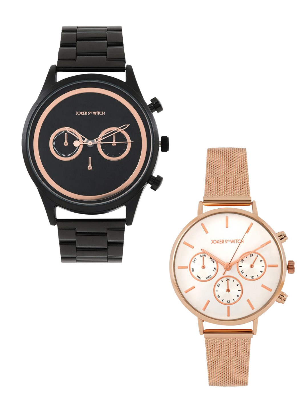 JOKER & WITCH Kim & Pete Couple Analogue Watch Gift Set JWCW226