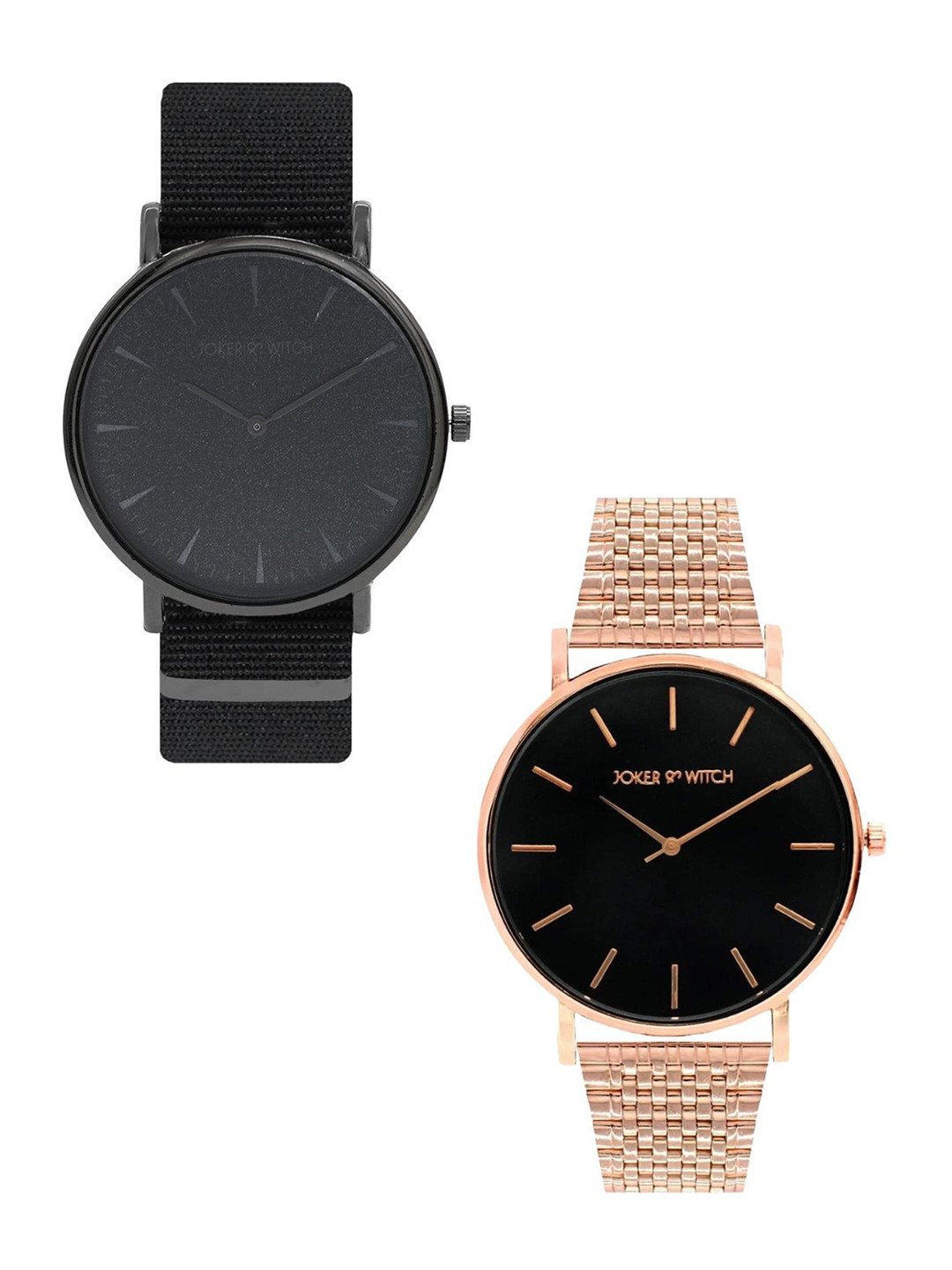 JOKER & WITCH Berry & Banana Stainless Steel Couple Watch Gift Set-JWCW303