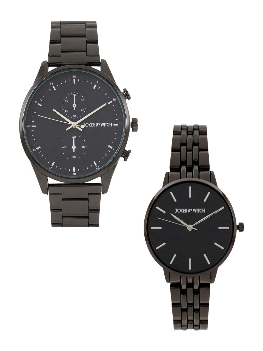 JOKER & WITCH Set Of 2 Pepper & Stark Stainless Steel Couple Watch Gift Set JWCW372