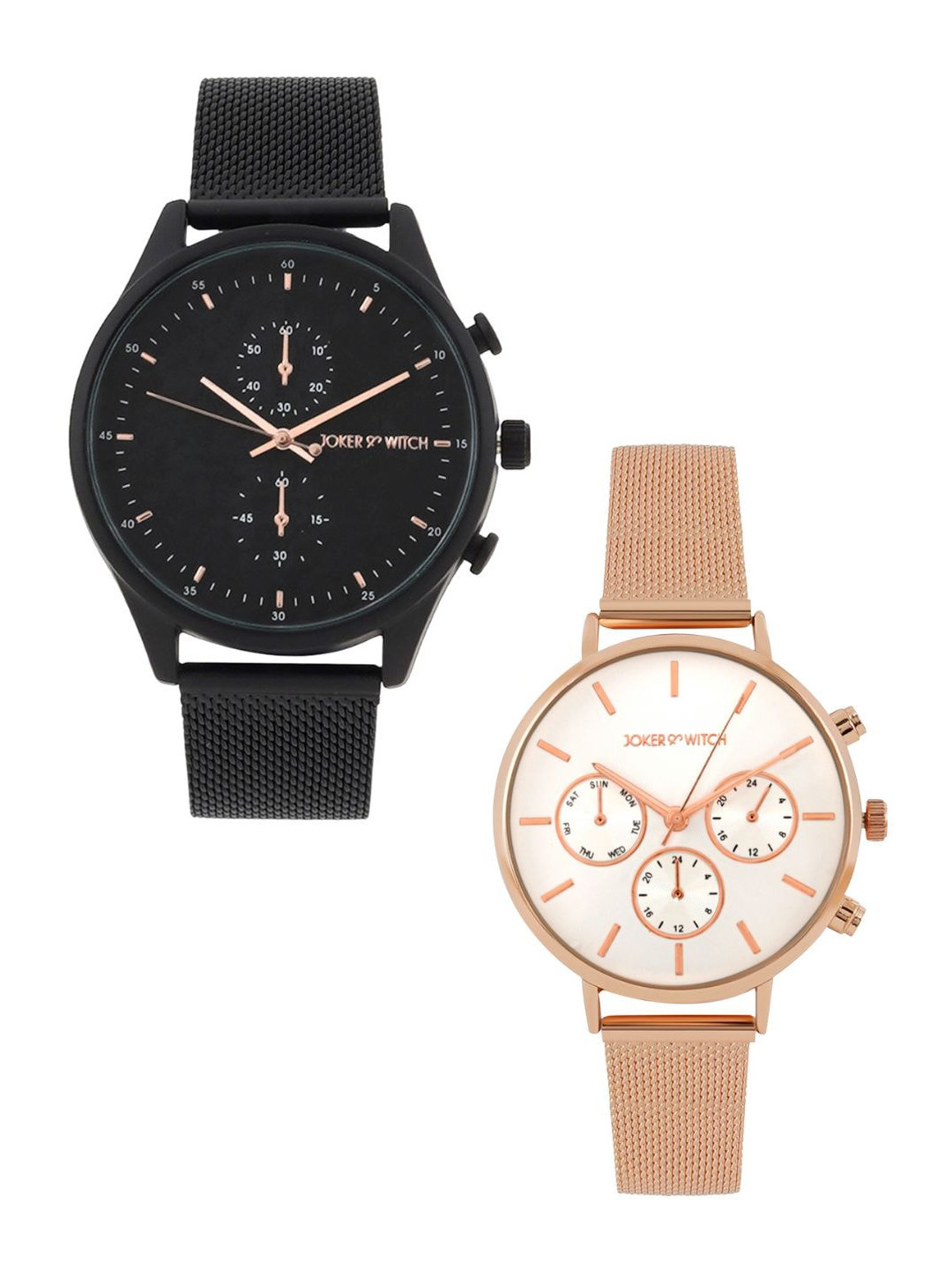 JOKER & WITCH Serena & Dan Stainless Steel Couple Watch Gift Set JWCW366