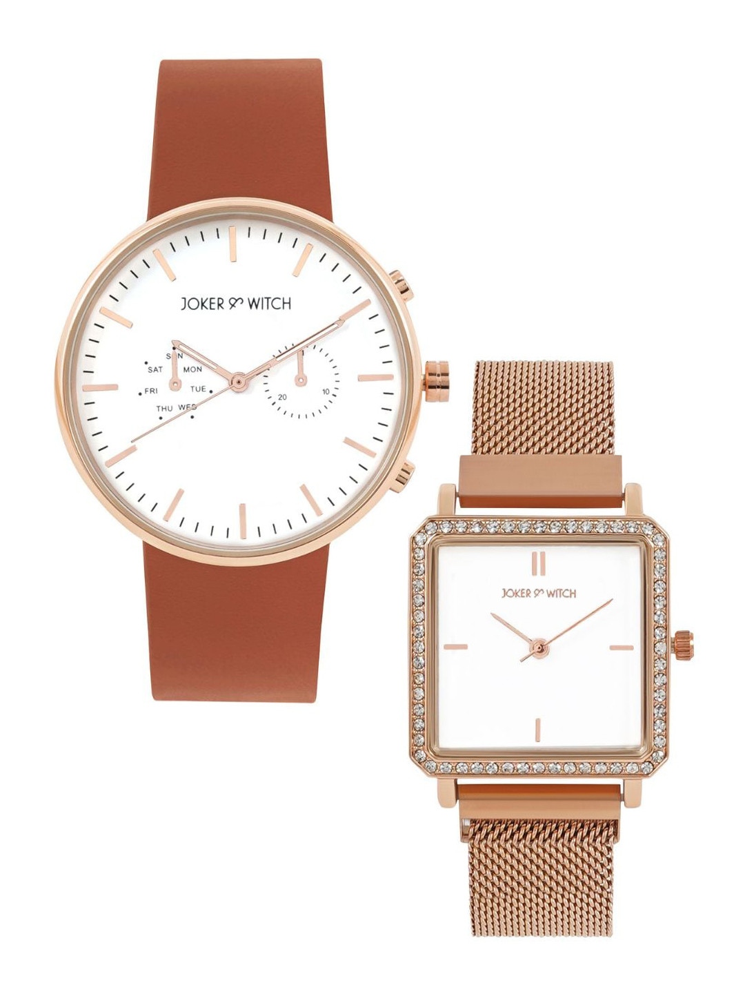 JOKER & WITCH Lemon & Iced Tea Couple Watch Gift Set JWCW349