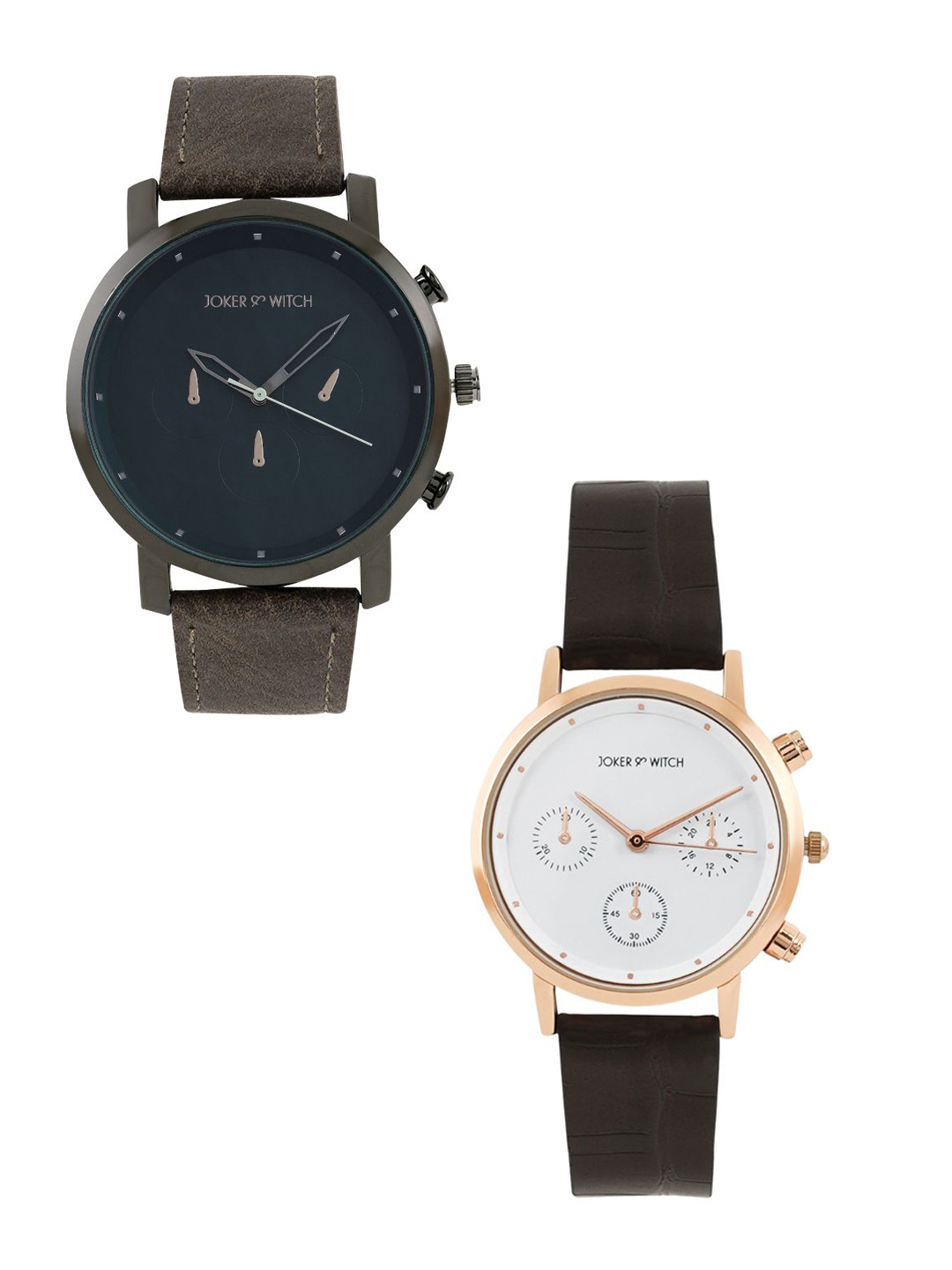 JOKER & WITCH Ben & Holly Stainless Steel Couple Watch Gift Set JWCW375