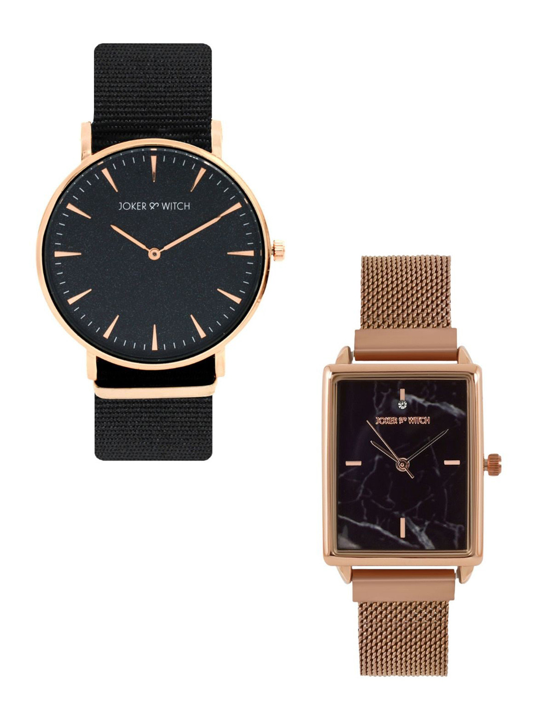 JOKER & WITCH Toffeenut & Caramel Analogue Couple Watch Gift Set JWCW291