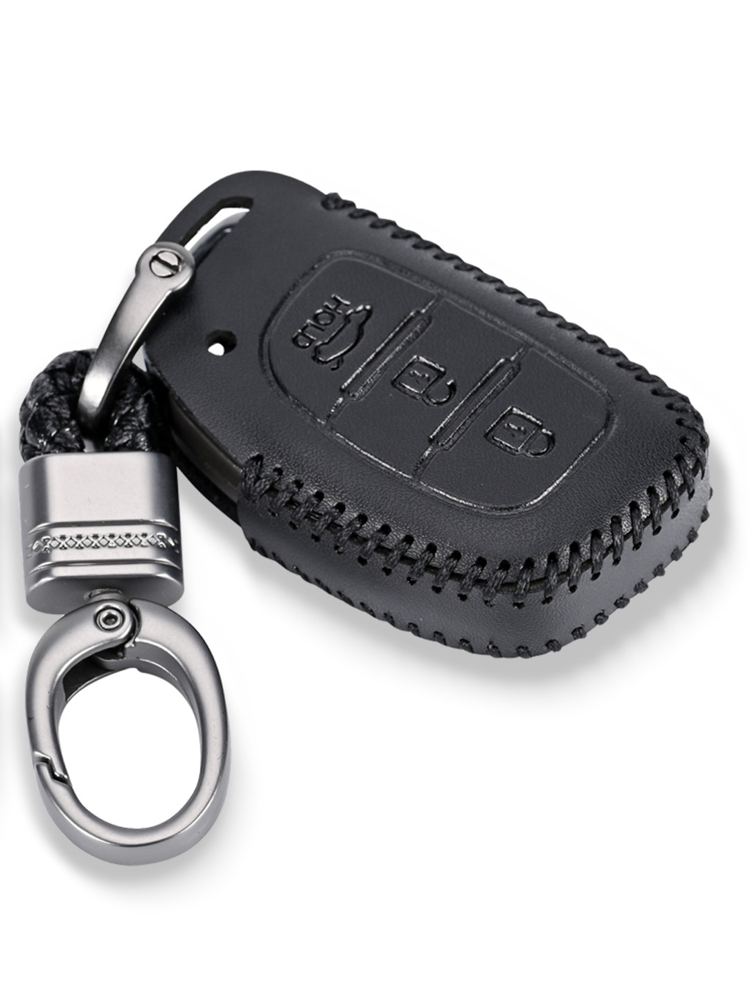CONTACTS Leather Car Key Cover With Key Chain