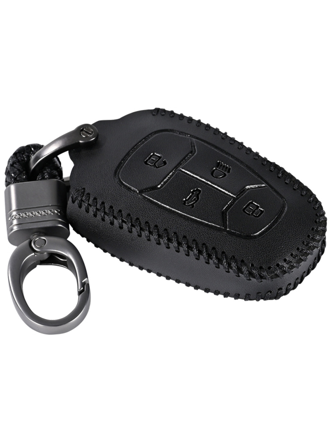 CONTACTS Car Key Cover Compatible With TATA 4 Button Smart Key With Key Chain