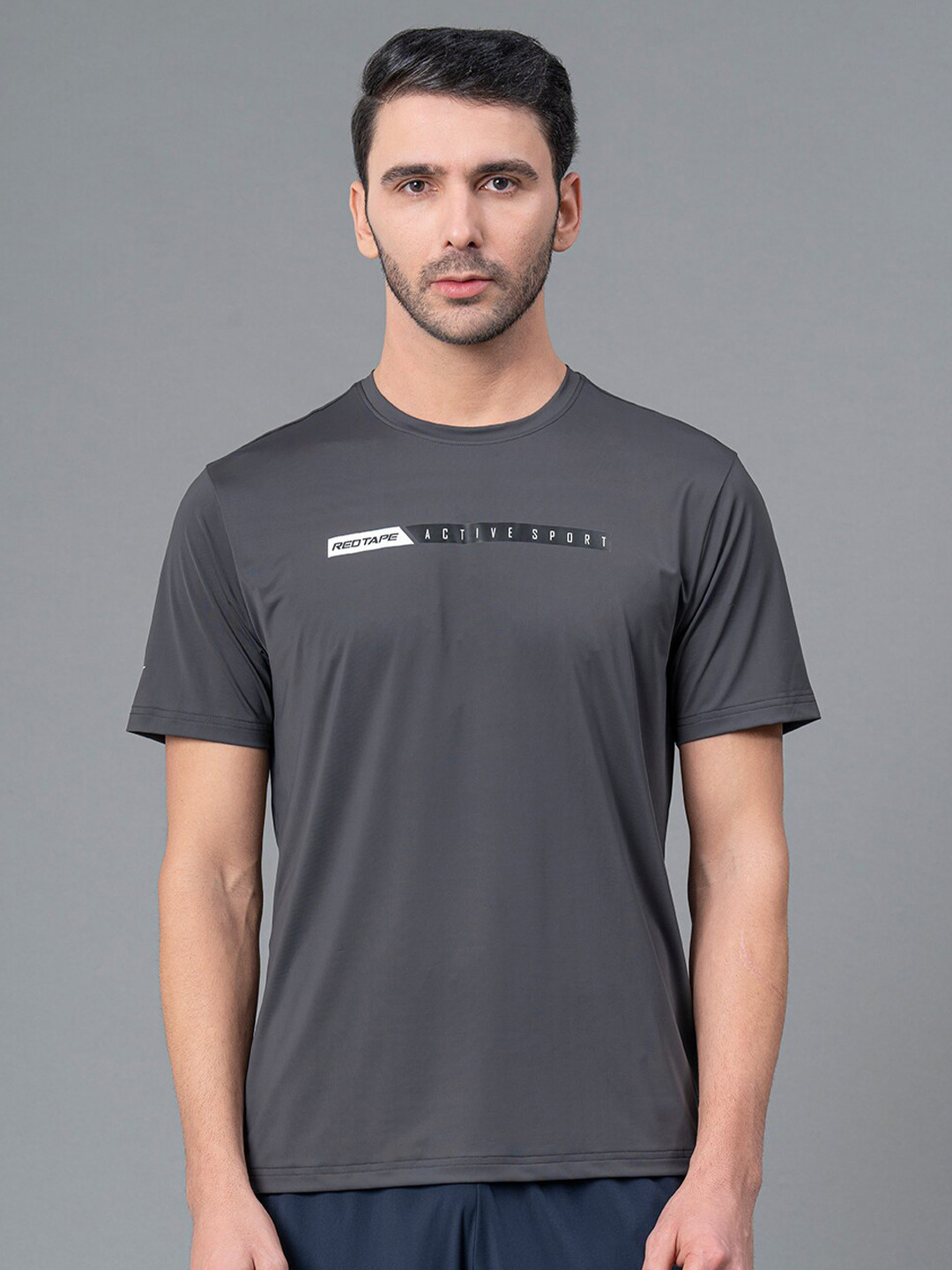 Red Tape Men Brand Logo Printed Activewear T-shirt