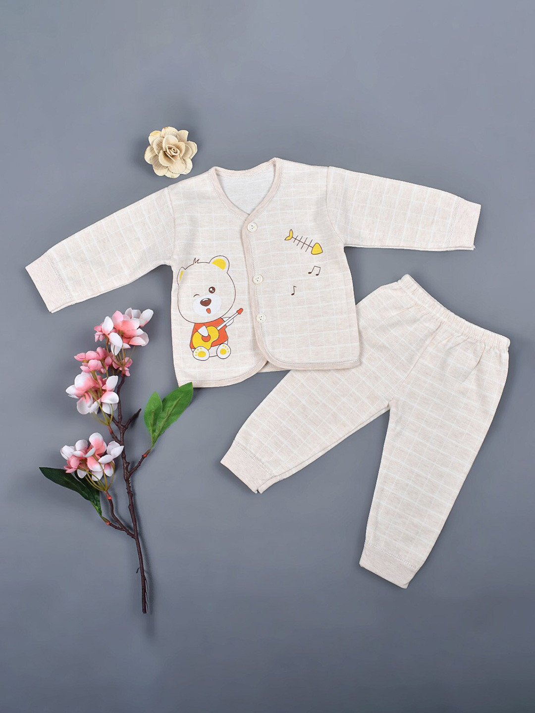 Moms Home Infants Checked Shirt with Pyjamas